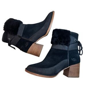 UGG Kirke Shearling Trimmed Suede Ankle Boots